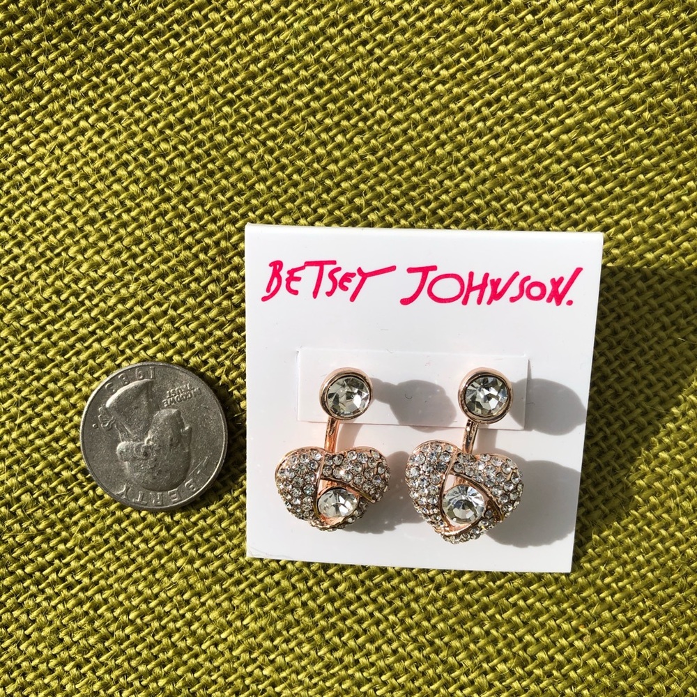 Betsey Johnson Heart Drop Earrings - Picture 3 of 4